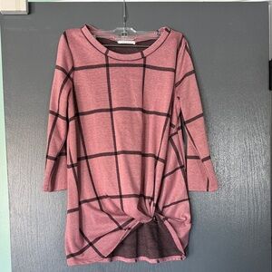 Reborn Pink and Black Plaid Top